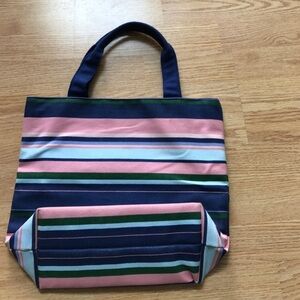 Victoria's Secret preppy striped bag pink blue